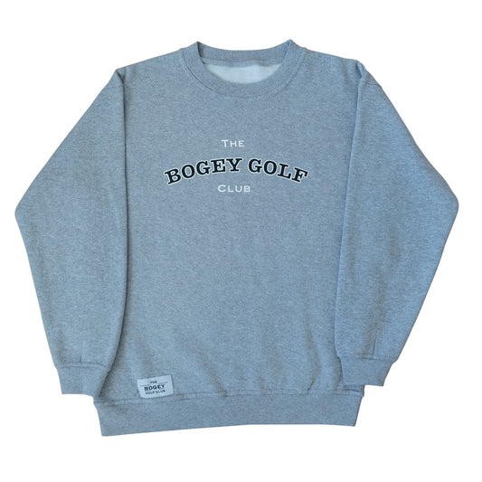 The Bogey Golf Club Grey Varsity Crewneck Sweater